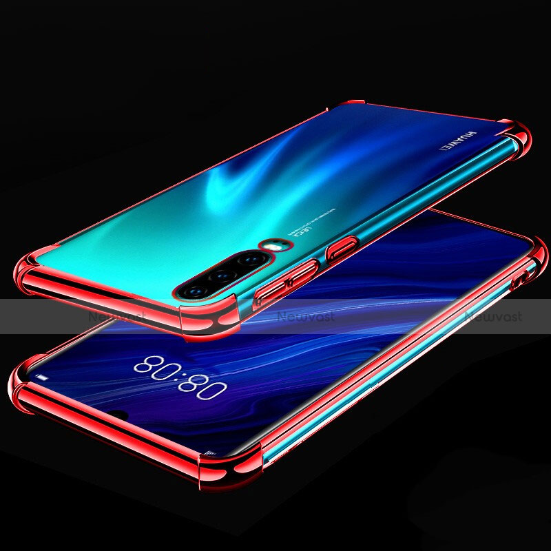 Ultra-thin Transparent TPU Soft Case Cover S03 for Huawei P30 Red