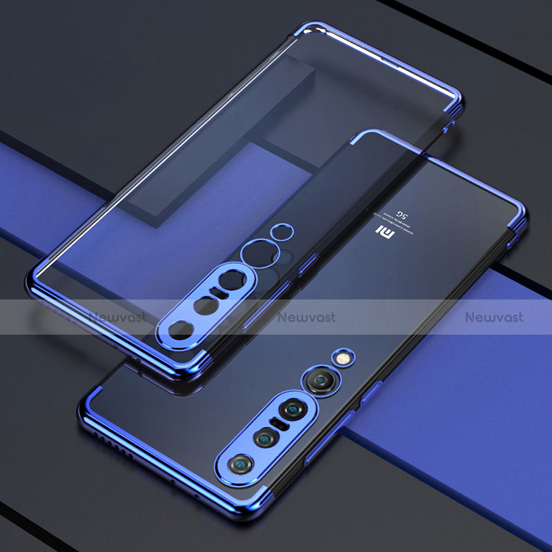 Ultra-thin Transparent TPU Soft Case Cover S03 for Xiaomi Mi 10 Pro Blue