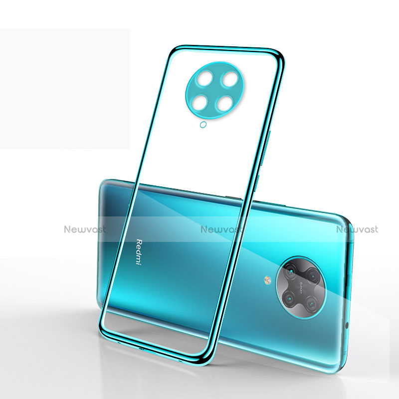 Ultra-thin Transparent TPU Soft Case Cover S03 for Xiaomi Redmi K30 Pro 5G Cyan