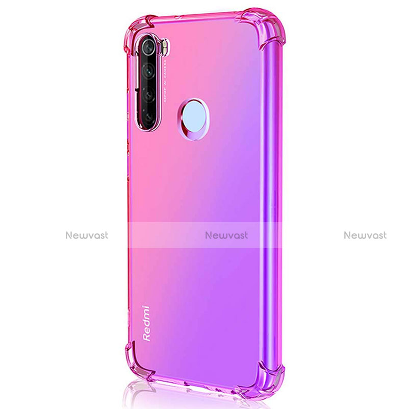 Ultra-thin Transparent TPU Soft Case Cover S03 for Xiaomi Redmi Note 8 (2021) Hot Pink