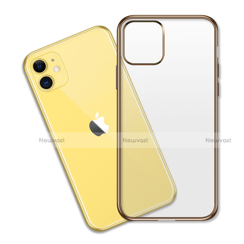 Ultra-thin Transparent TPU Soft Case Cover S04 for Apple iPhone 11 Gold