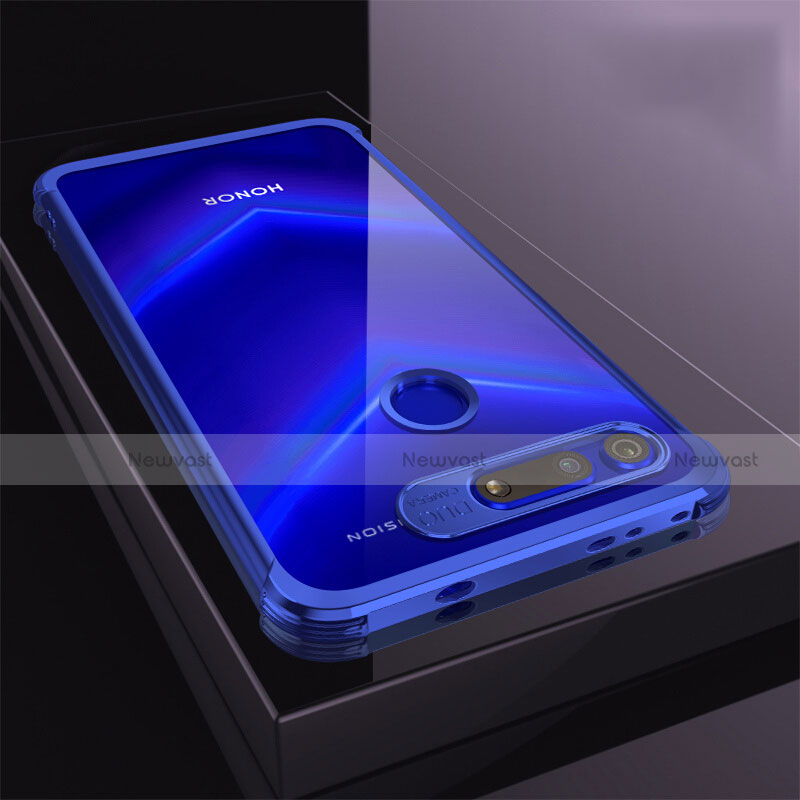Ultra-thin Transparent TPU Soft Case Cover S04 for Huawei Honor V20 Blue
