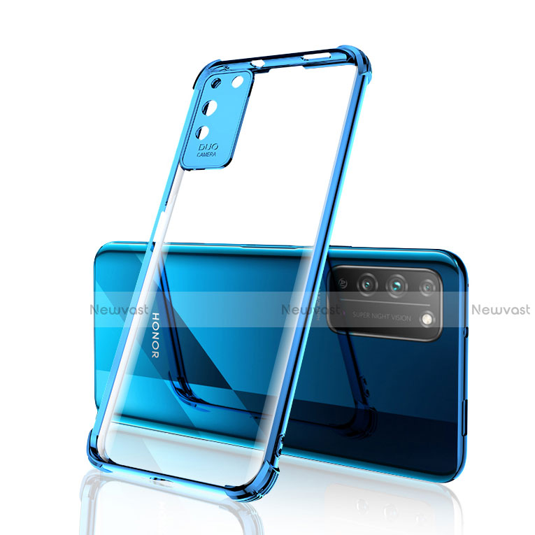 Ultra-thin Transparent TPU Soft Case Cover S04 for Huawei Honor X10 5G Blue