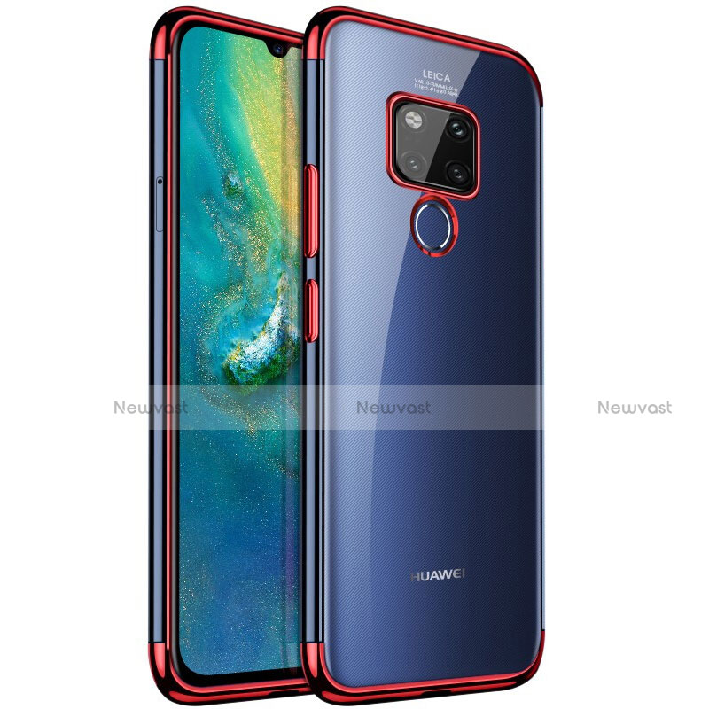 Ultra-thin Transparent TPU Soft Case Cover S04 for Huawei Mate 20 Red