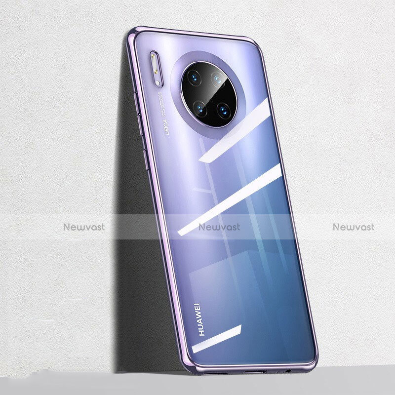 Ultra-thin Transparent TPU Soft Case Cover S04 for Huawei Mate 30 Purple