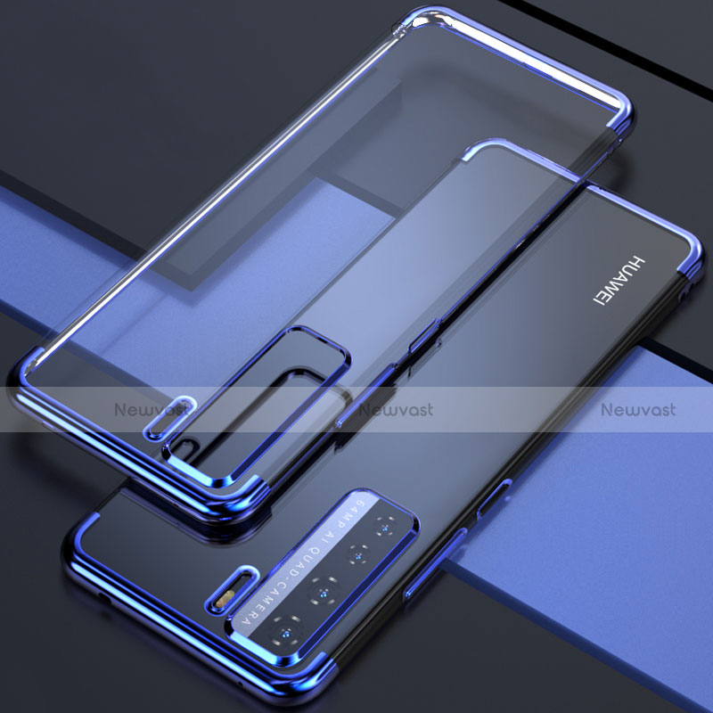 Ultra-thin Transparent TPU Soft Case Cover S04 for Huawei Nova 7 SE 5G Blue