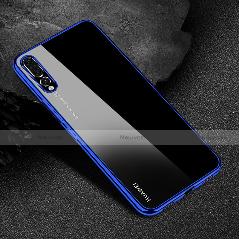 Ultra-thin Transparent TPU Soft Case Cover S04 for Huawei P20 Pro Blue