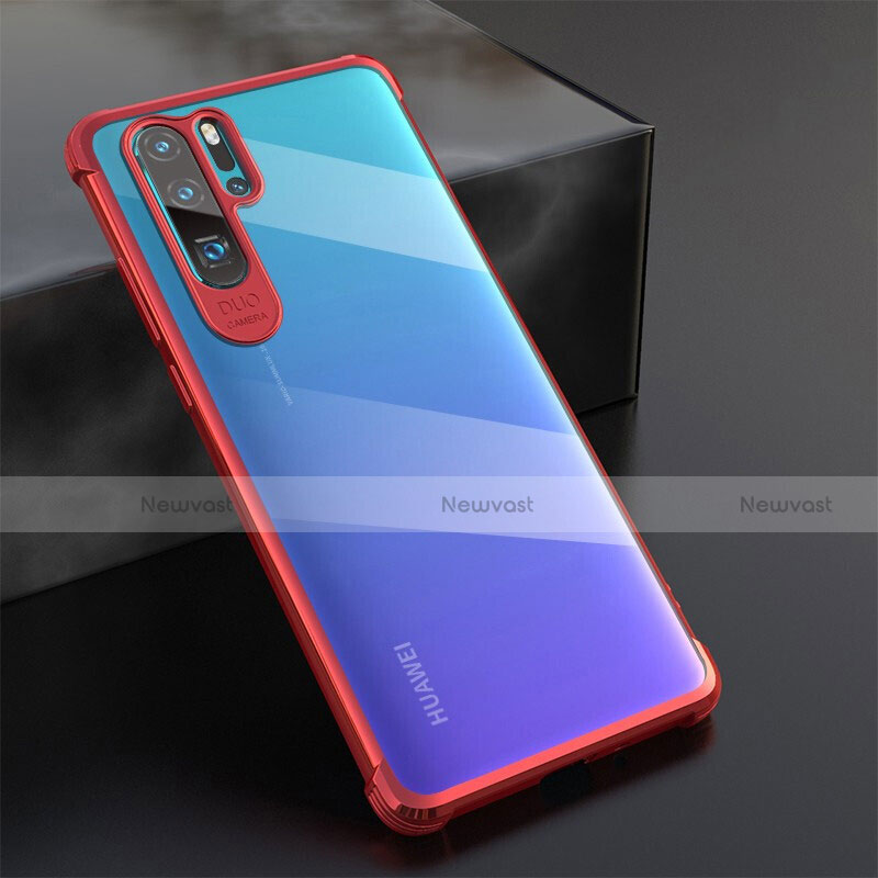 Ultra-thin Transparent TPU Soft Case Cover S04 for Huawei P30 Pro New Edition Red