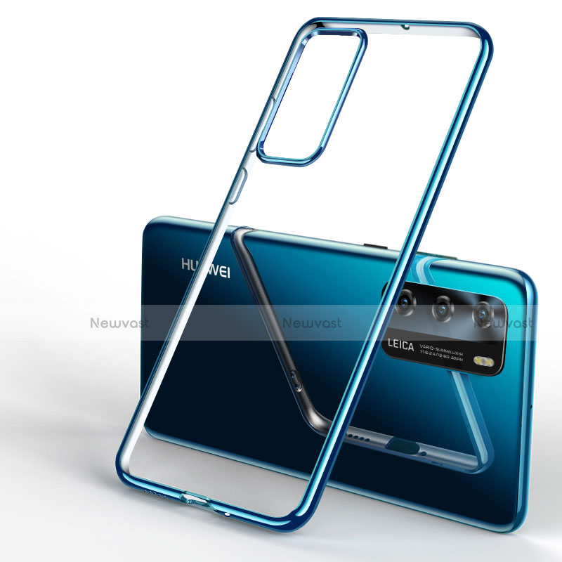 Ultra-thin Transparent TPU Soft Case Cover S04 for Huawei P40 Blue