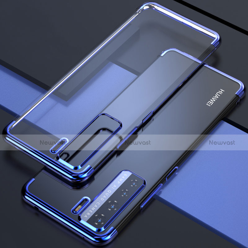 Ultra-thin Transparent TPU Soft Case Cover S04 for Huawei P40 Lite 5G Blue