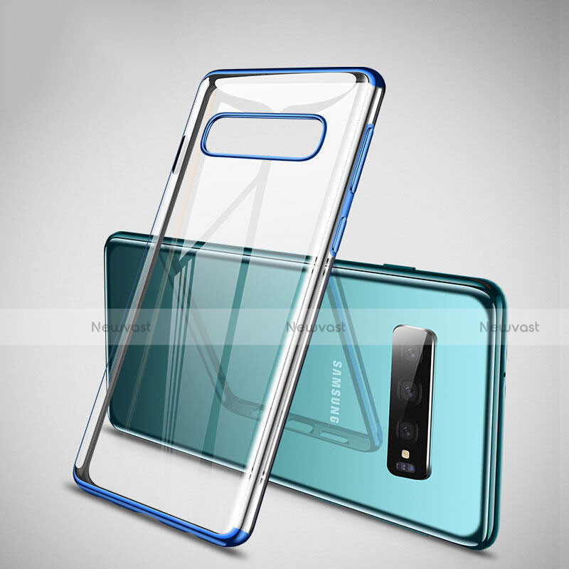 Ultra-thin Transparent TPU Soft Case Cover S04 for Samsung Galaxy S10 Plus Blue