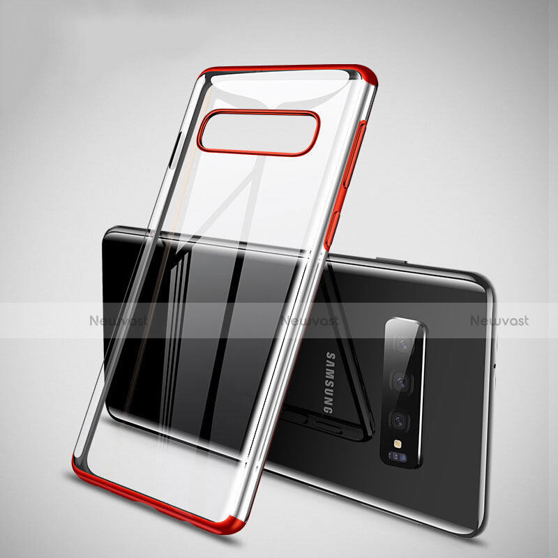 Ultra-thin Transparent TPU Soft Case Cover S04 for Samsung Galaxy S10 Plus Red