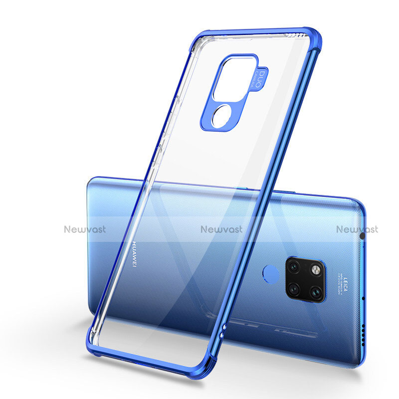 Ultra-thin Transparent TPU Soft Case Cover S05 for Huawei Mate 20 X 5G Blue
