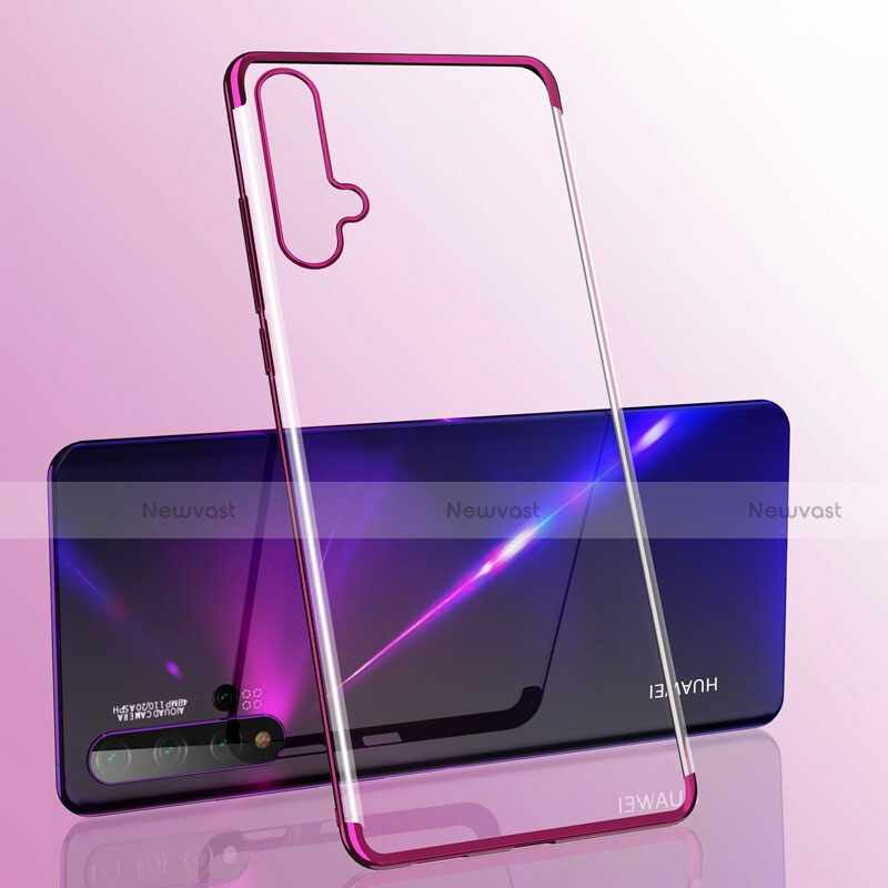 Ultra-thin Transparent TPU Soft Case Cover S05 for Huawei Nova 5 Pro Purple
