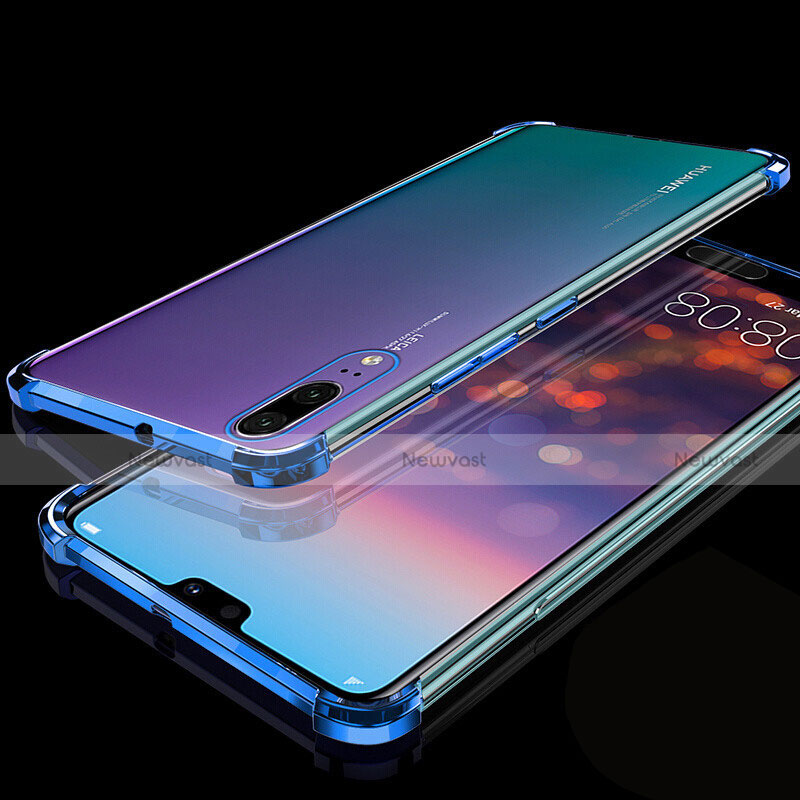 Ultra-thin Transparent TPU Soft Case Cover S05 for Huawei P20 Blue