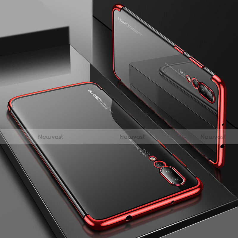 Ultra-thin Transparent TPU Soft Case Cover S05 for Huawei P20 Pro Red