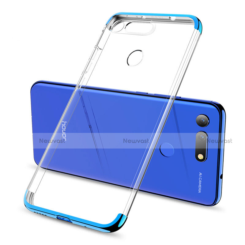 Ultra-thin Transparent TPU Soft Case Cover S06 for Huawei Honor V20 Blue