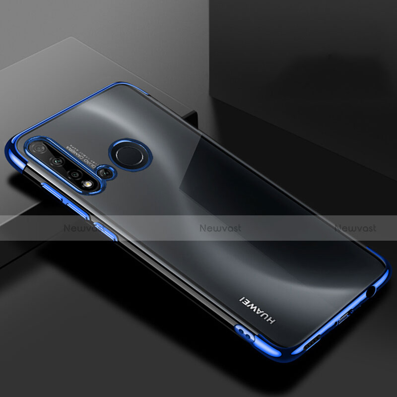 Ultra-thin Transparent TPU Soft Case Cover S07 for Huawei Nova 5i Blue
