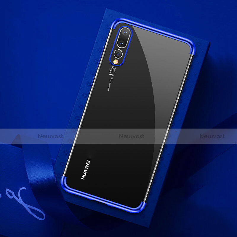 Ultra-thin Transparent TPU Soft Case Cover S07 for Huawei P20 Pro Blue