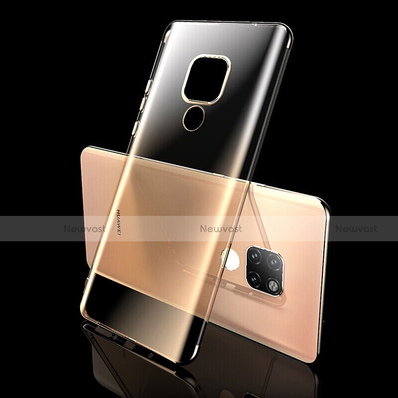 Ultra-thin Transparent TPU Soft Case Cover S08 for Huawei Mate 20 X 5G Gold