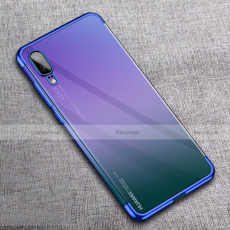 Ultra-thin Transparent TPU Soft Case Cover S08 for Huawei P20 Blue