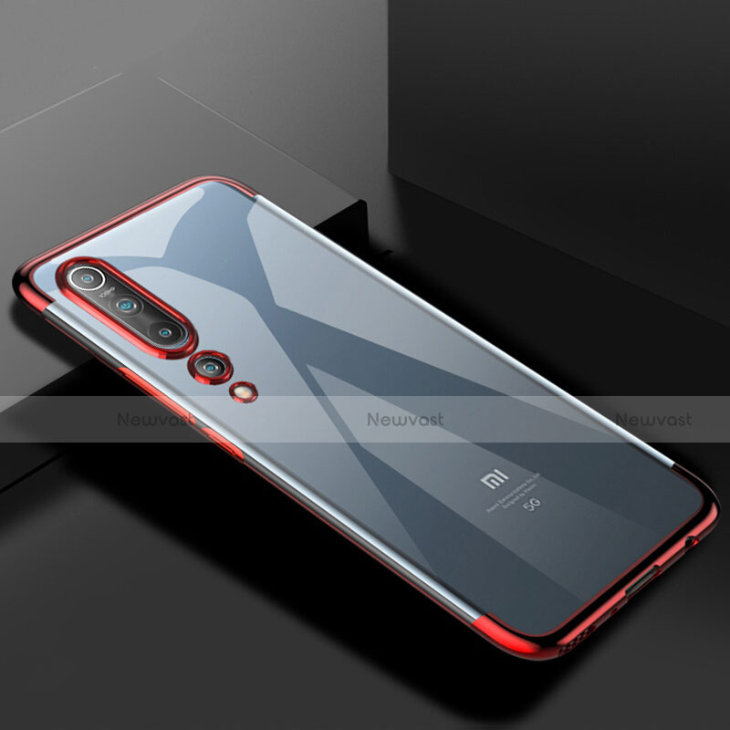Ultra-thin Transparent TPU Soft Case Cover S2 for Xiaomi Mi 10 Red