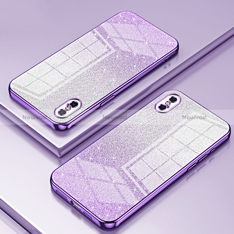 Ultra-thin Transparent TPU Soft Case Cover SY1 for Apple iPhone Xs Max Purple