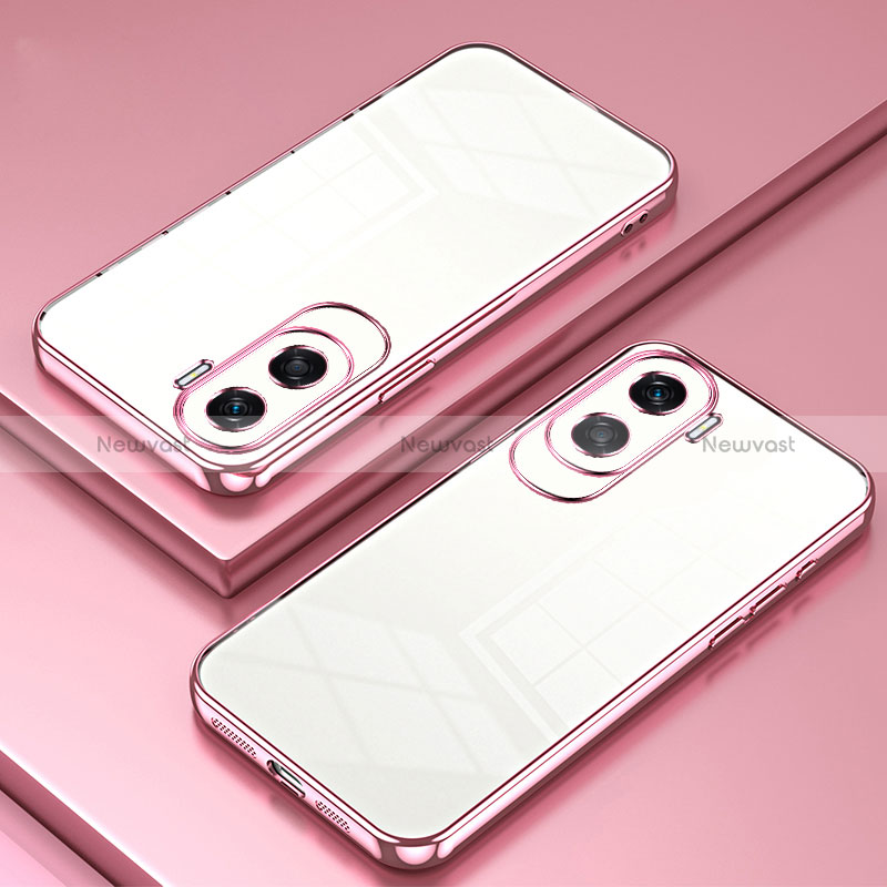 Ultra-thin Transparent TPU Soft Case Cover SY1 for Huawei Honor 90 Lite 5G Rose Gold