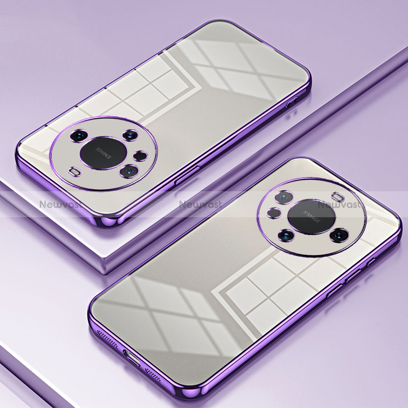 Ultra-thin Transparent TPU Soft Case Cover SY1 for Huawei Mate 40 Pro+ Plus Purple