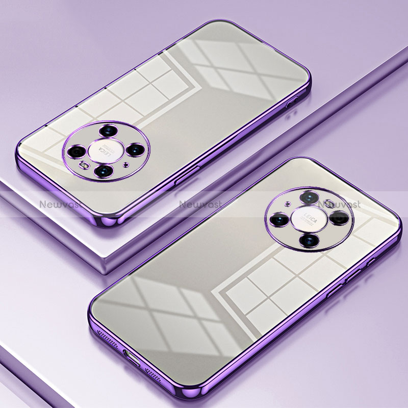 Ultra-thin Transparent TPU Soft Case Cover SY1 for Huawei Mate 40 Pro Purple