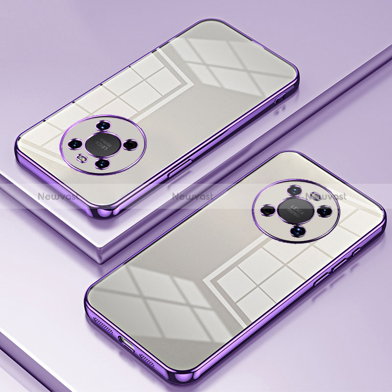 Ultra-thin Transparent TPU Soft Case Cover SY1 for Huawei Mate 40 Purple