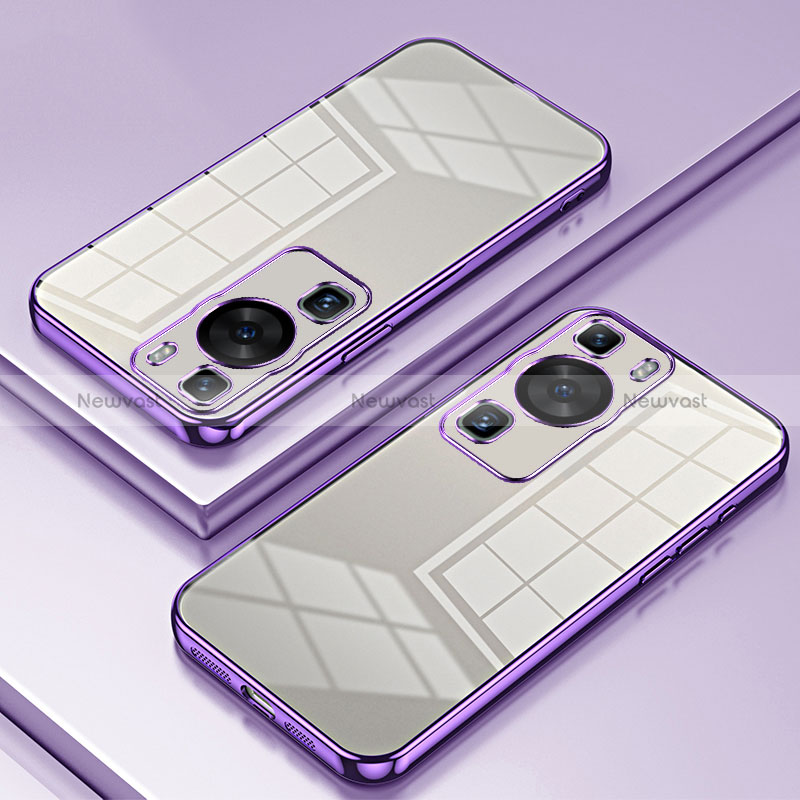 Ultra-thin Transparent TPU Soft Case Cover SY1 for Huawei P60 Pro Purple