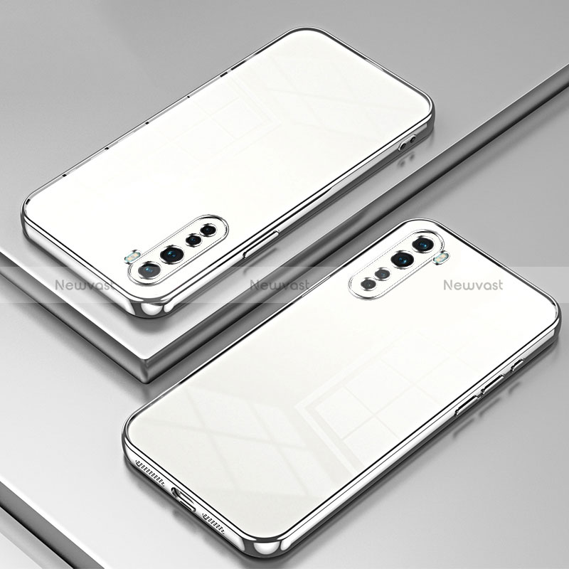 Ultra-thin Transparent TPU Soft Case Cover SY1 for OnePlus Nord Silver