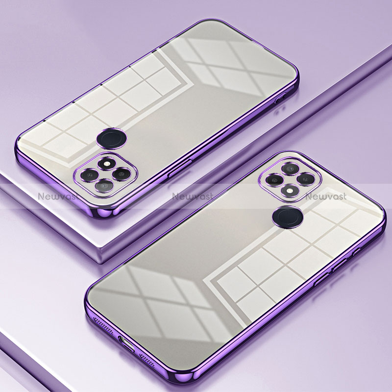 Ultra-thin Transparent TPU Soft Case Cover SY1 for Oppo A15 Purple