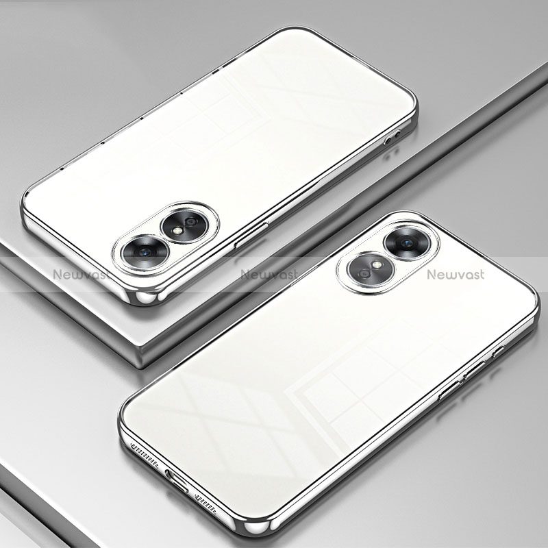 Ultra-thin Transparent TPU Soft Case Cover SY1 for Oppo A17 Silver