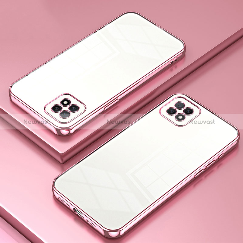 Ultra-thin Transparent TPU Soft Case Cover SY1 for Oppo A72 5G Rose Gold
