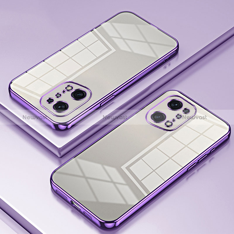 Ultra-thin Transparent TPU Soft Case Cover SY1 for Oppo Find X5 Pro 5G Purple