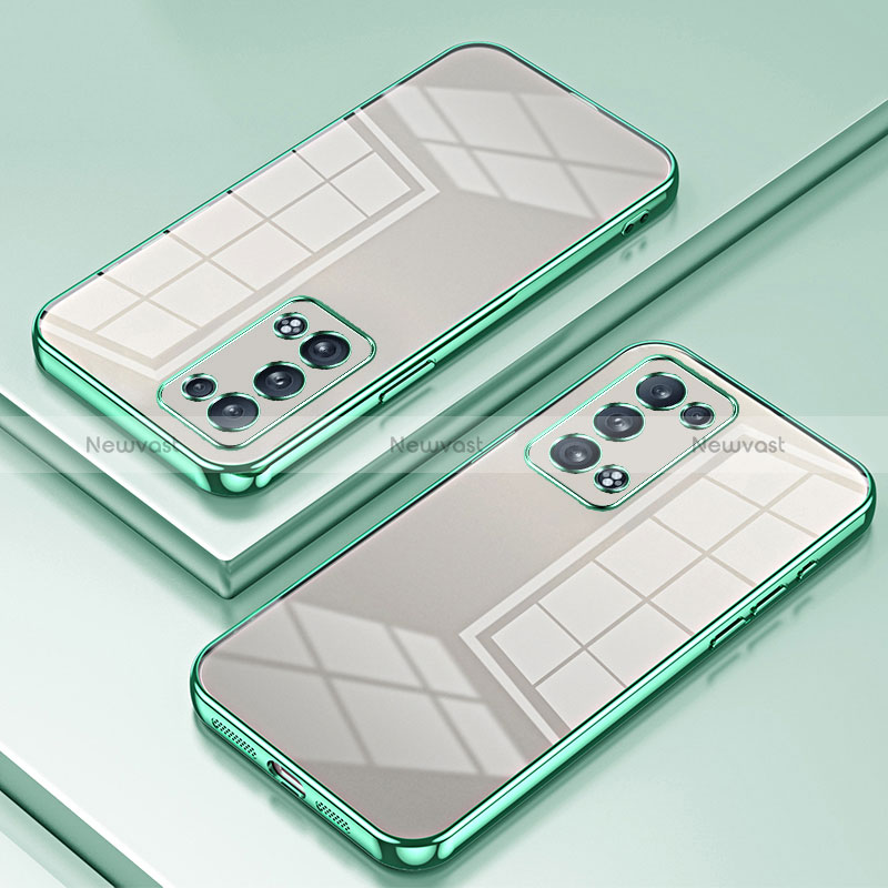 Ultra-thin Transparent TPU Soft Case Cover SY1 for Oppo Reno6 Pro+ Plus 5G Green