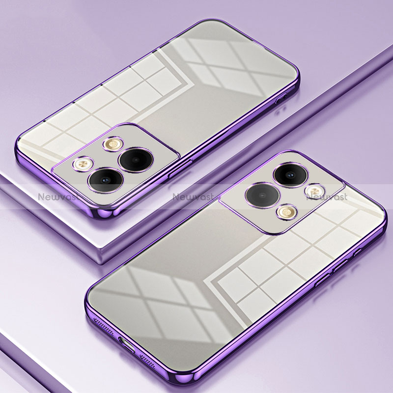 Ultra-thin Transparent TPU Soft Case Cover SY1 for Oppo Reno9 5G Purple