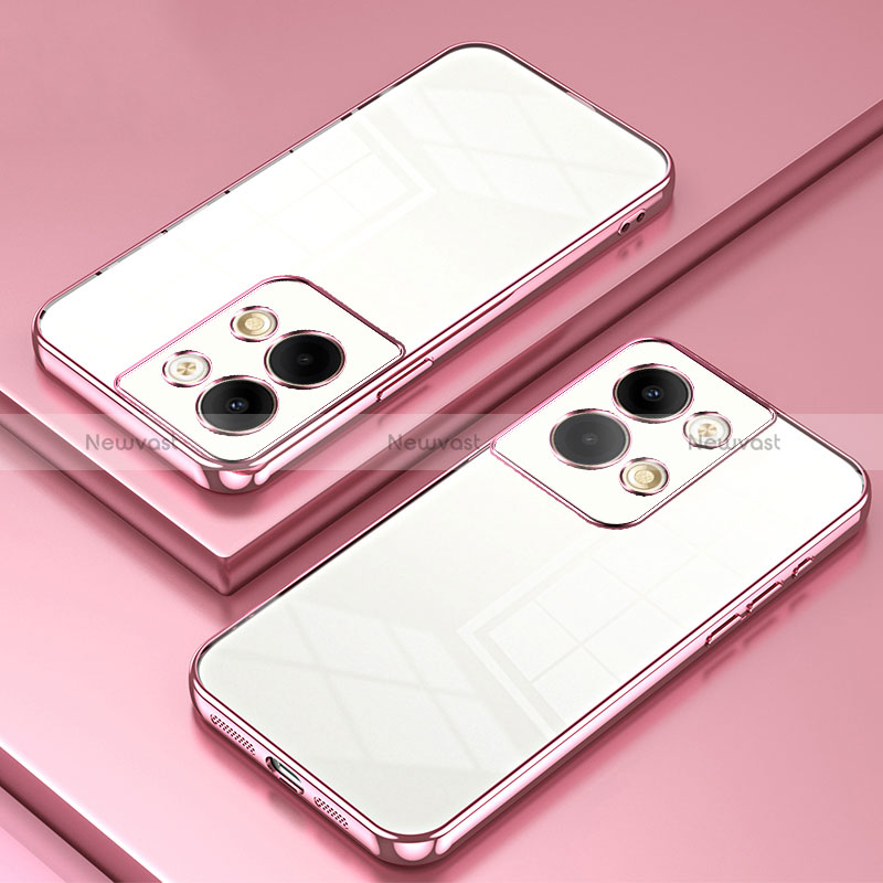 Ultra-thin Transparent TPU Soft Case Cover SY1 for Oppo Reno9 5G Rose Gold