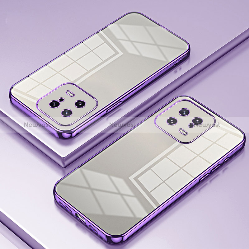 Ultra-thin Transparent TPU Soft Case Cover SY1 for Xiaomi Mi 13 5G Purple