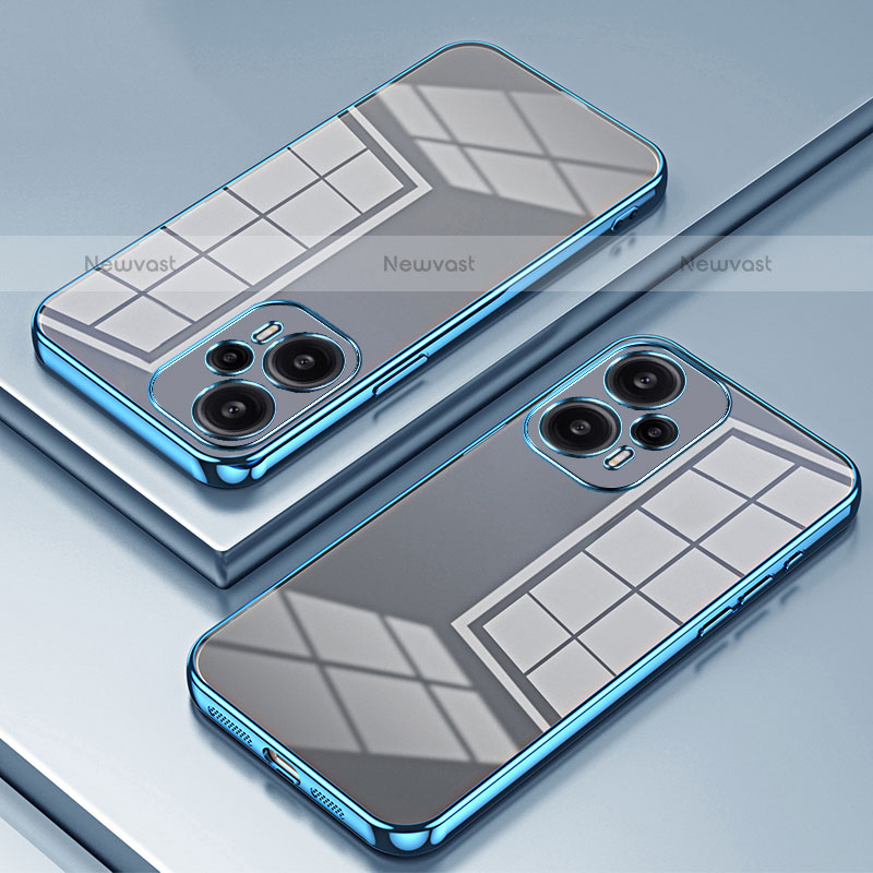 Ultra-thin Transparent TPU Soft Case Cover SY1 for Xiaomi Poco F5 5G Blue