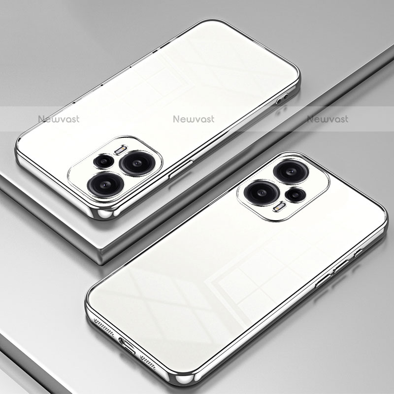 Ultra-thin Transparent TPU Soft Case Cover SY1 for Xiaomi Poco F5 5G Silver