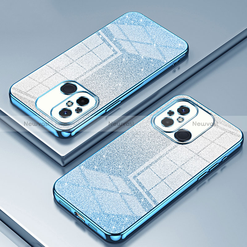 Ultra-thin Transparent TPU Soft Case Cover SY1 for Xiaomi Redmi 12C 4G Blue