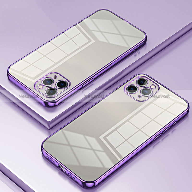 Ultra-thin Transparent TPU Soft Case Cover SY2 for Apple iPhone 11 Pro Purple