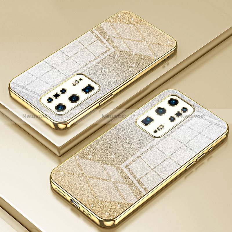 Ultra-thin Transparent TPU Soft Case Cover SY2 for Huawei P40 Pro+ Plus Gold