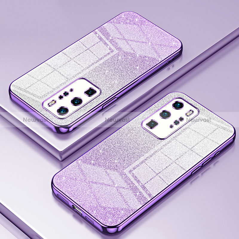 Ultra-thin Transparent TPU Soft Case Cover SY2 for Huawei P40 Pro Purple