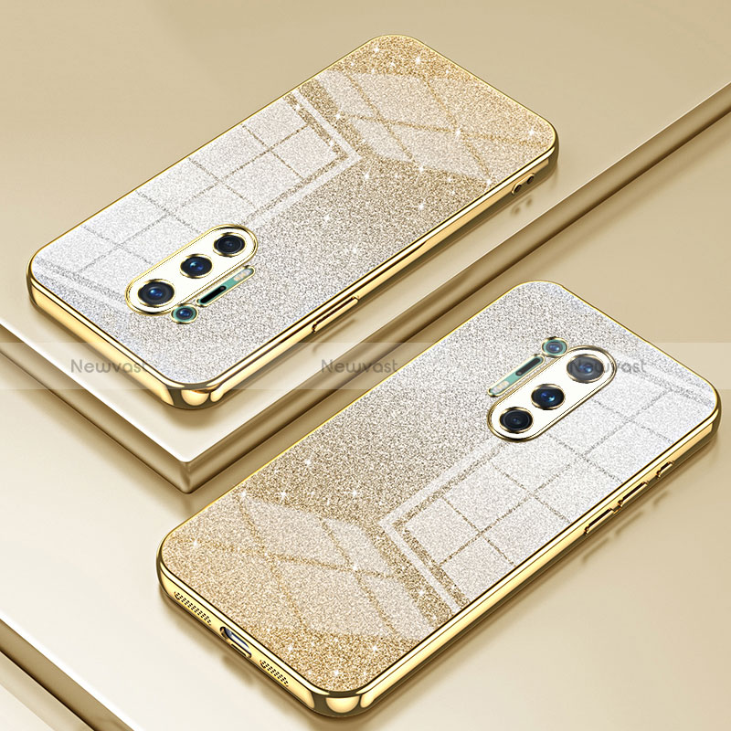 Ultra-thin Transparent TPU Soft Case Cover SY2 for OnePlus 8 Pro Gold