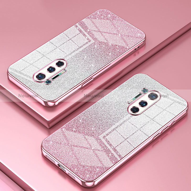 Ultra-thin Transparent TPU Soft Case Cover SY2 for OnePlus 8 Pro Rose Gold