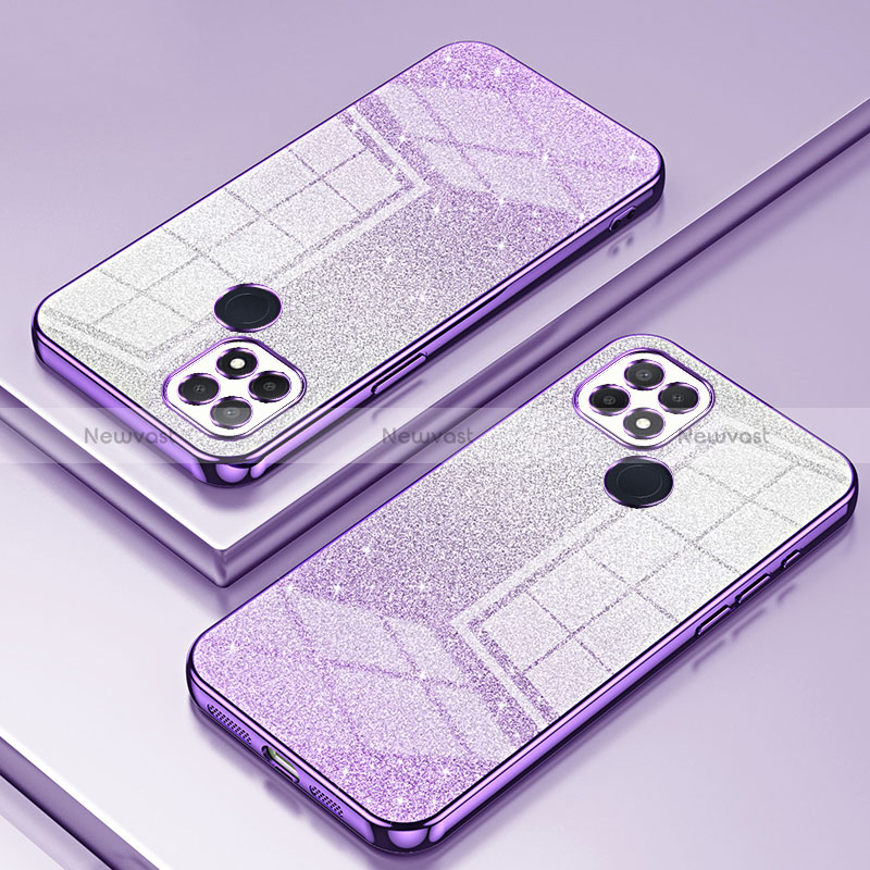 Ultra-thin Transparent TPU Soft Case Cover SY2 for Oppo A15 Purple